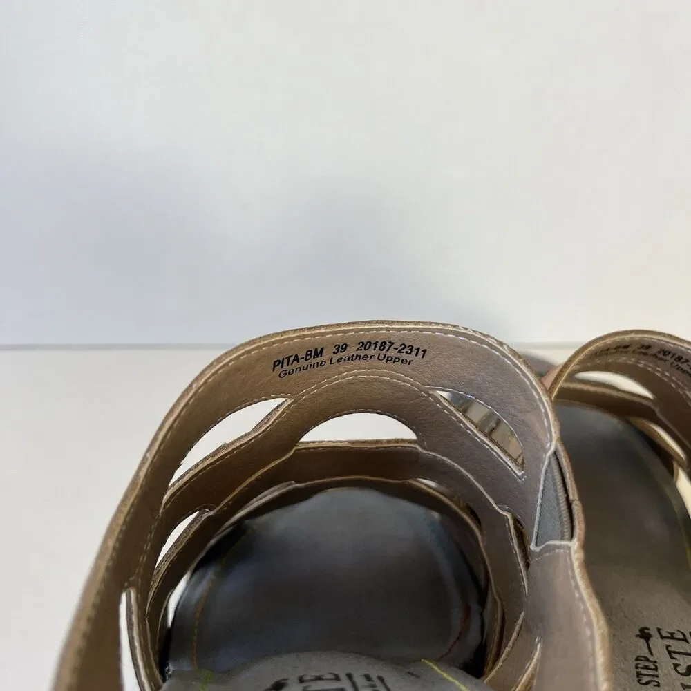 L’Artiste By Springstep Pita Leather Sandals Slip On Artsy Black Multi Sz 8.5/39 - Picture 11 of 14